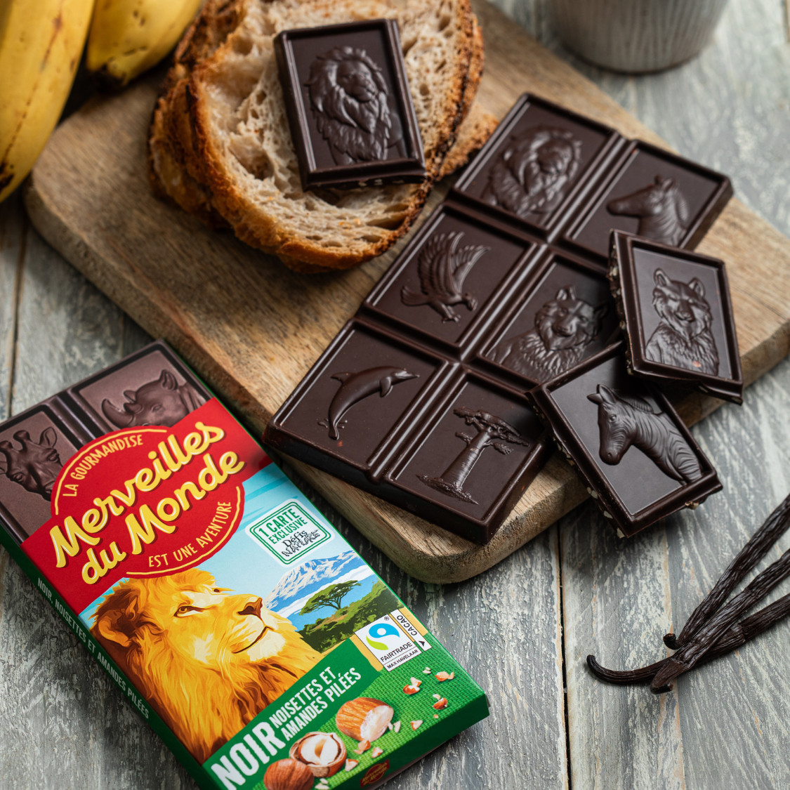 Dégustation tablette chocolat noir Merveilles du Monde.