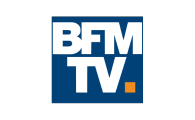 Logo BFM TV, communiquant sur la marque de chocolat Merveilles du Monde