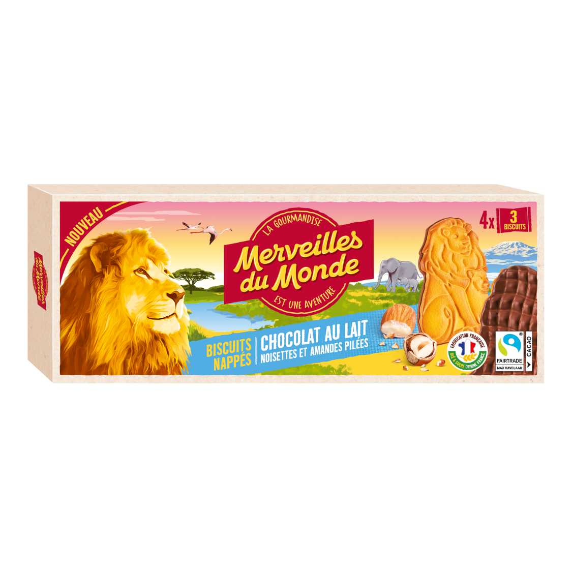 Packaging biscuits nappés au format PNG