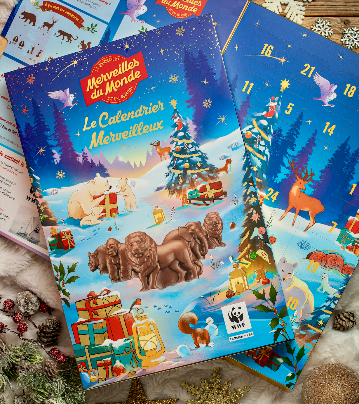Un magnifique calendrier merveilleux de 24 cases pour patienter jusqu'à Noël