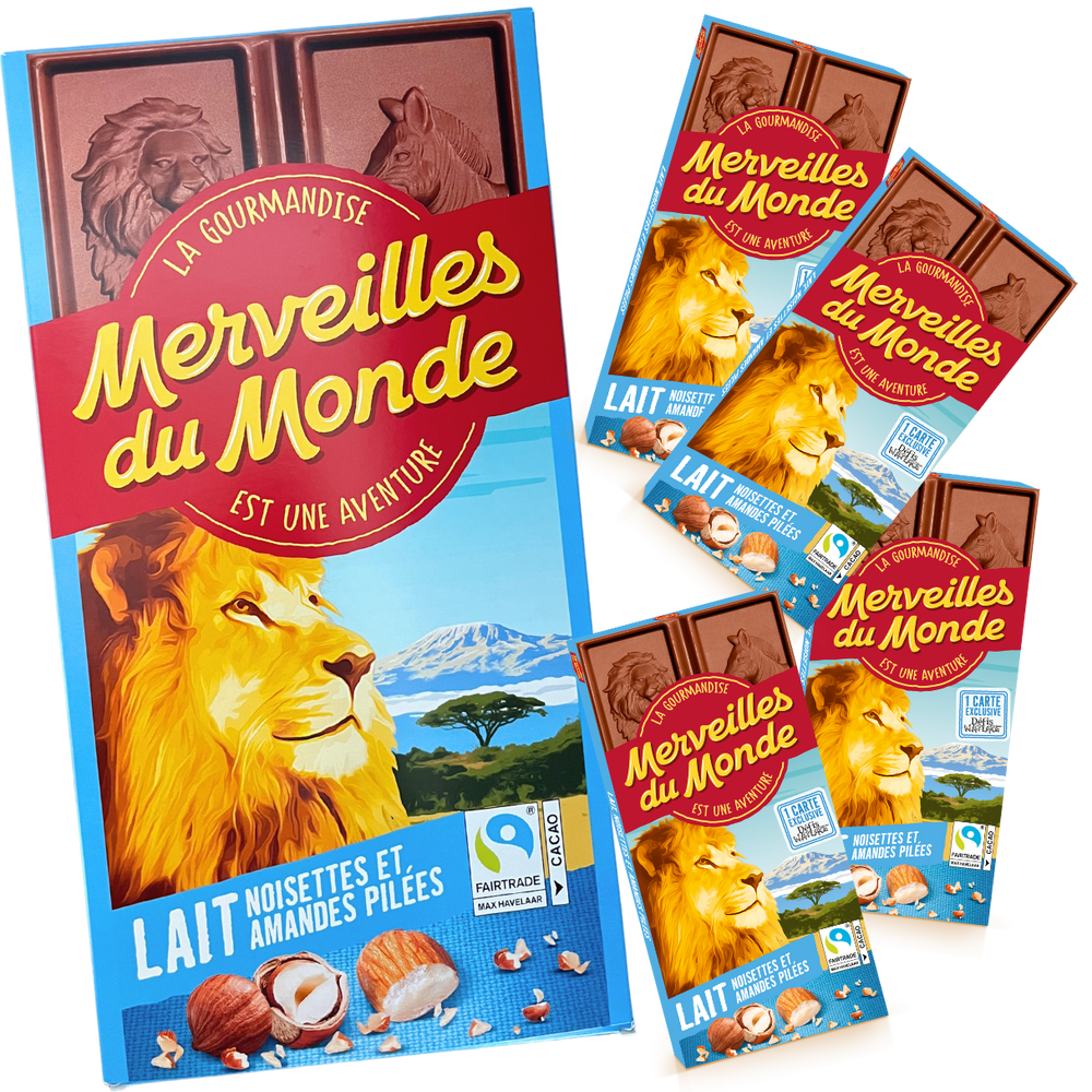 Maxi tablette Merveilles du Monde 4 tablettes chocolat lait