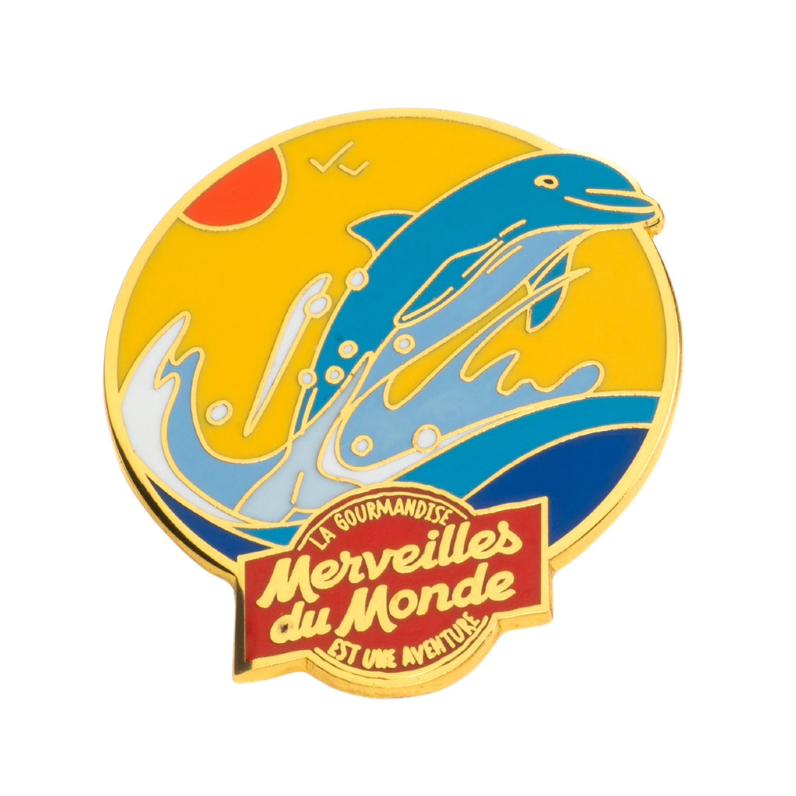
                  
                    Pin's collector Merveilles du Monde avec un dauphin.
                  
                